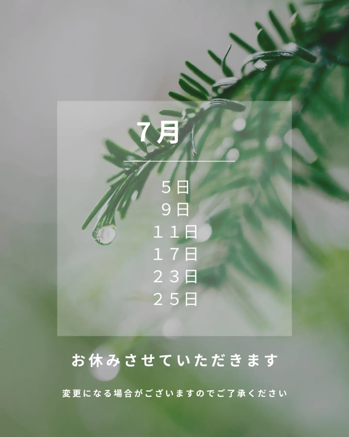 7月 始まりましたね😊